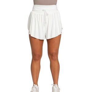 Gold Hinge High Waisted White Athletic Butterfly Shorts